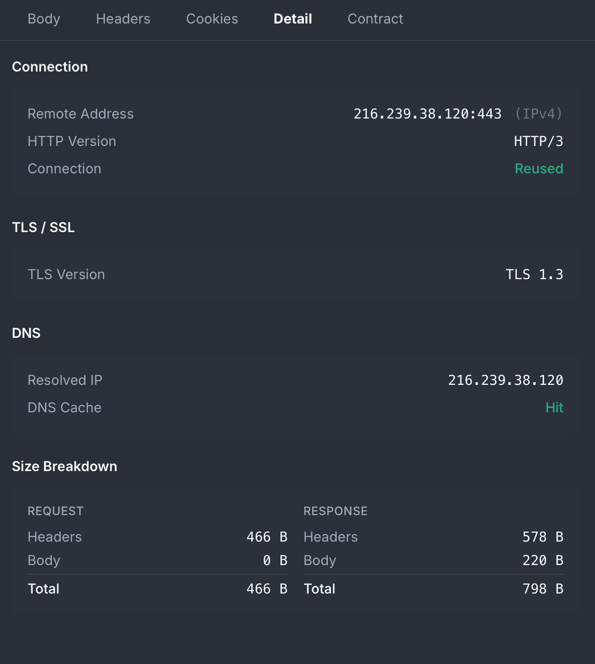 Connection Details