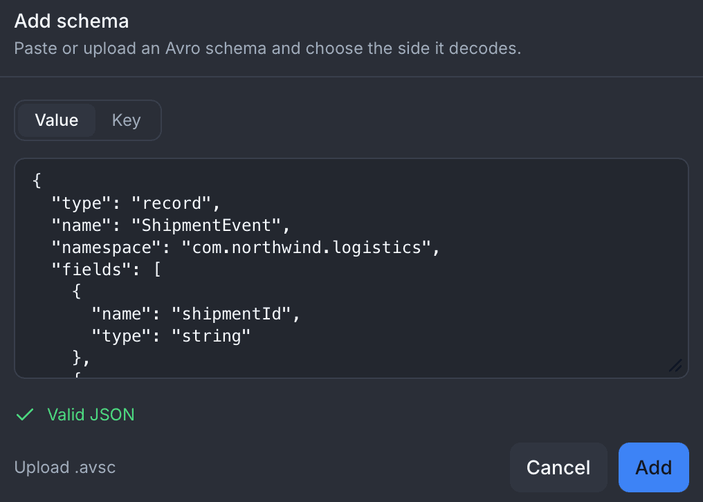 Or Bring Your Own Schema
